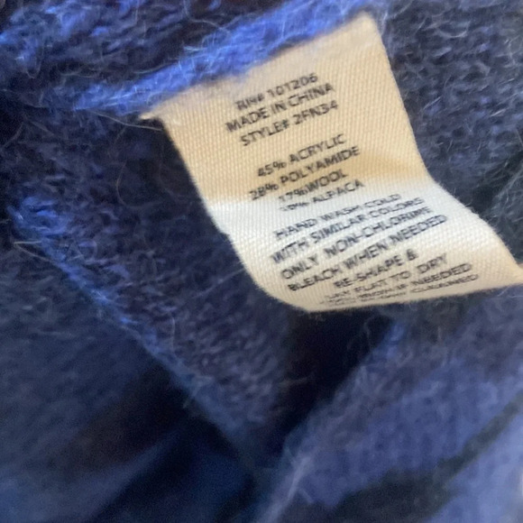 Soft Surroundings Wool Alpca oversized Sweater Sz M Blue - Picture 5 of 5